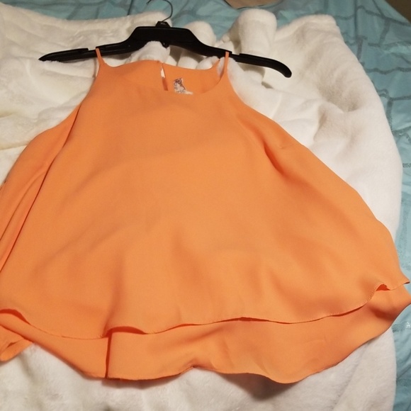 Pink Rose Tops - Flowy Peach Tank Top